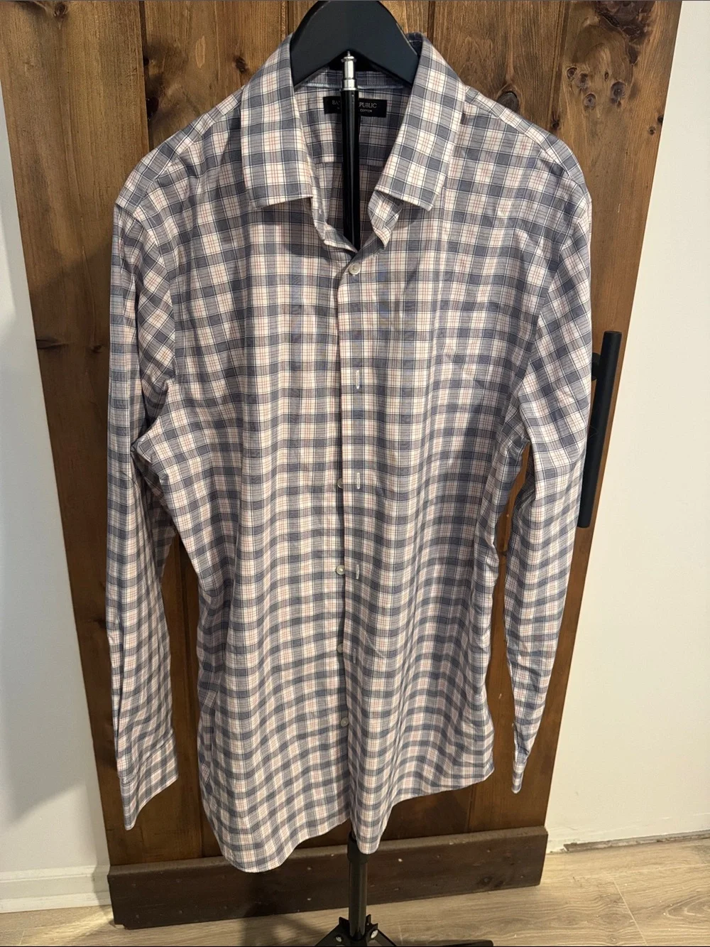 Banana Republic Blue and White Plaid Shirt